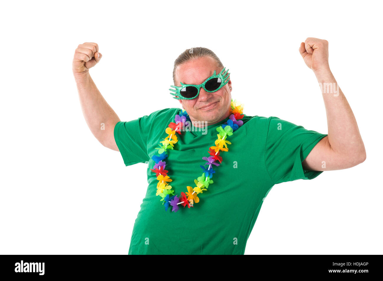 Funny male with sunglasses isolated over white Stock Photo Alamy