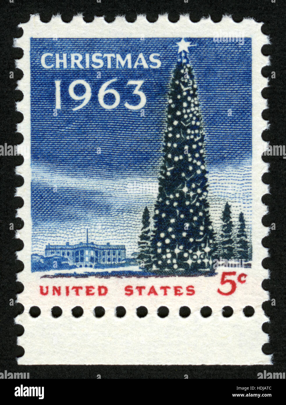 US postage stamp, Christmas, 1963, Christmas tree Stock Photo Alamy