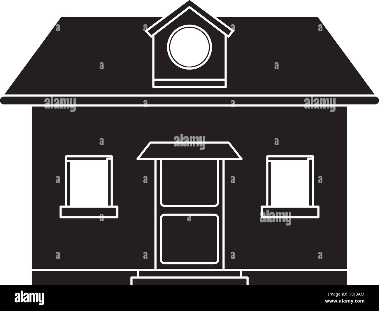 front view home window loft pictogram Stock Vector Image & Art - Alamy