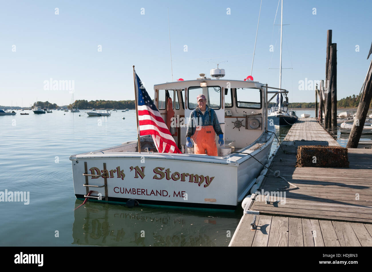 Lobster boat returns to dock, Yarmouth,ME Stock Photo Alamy