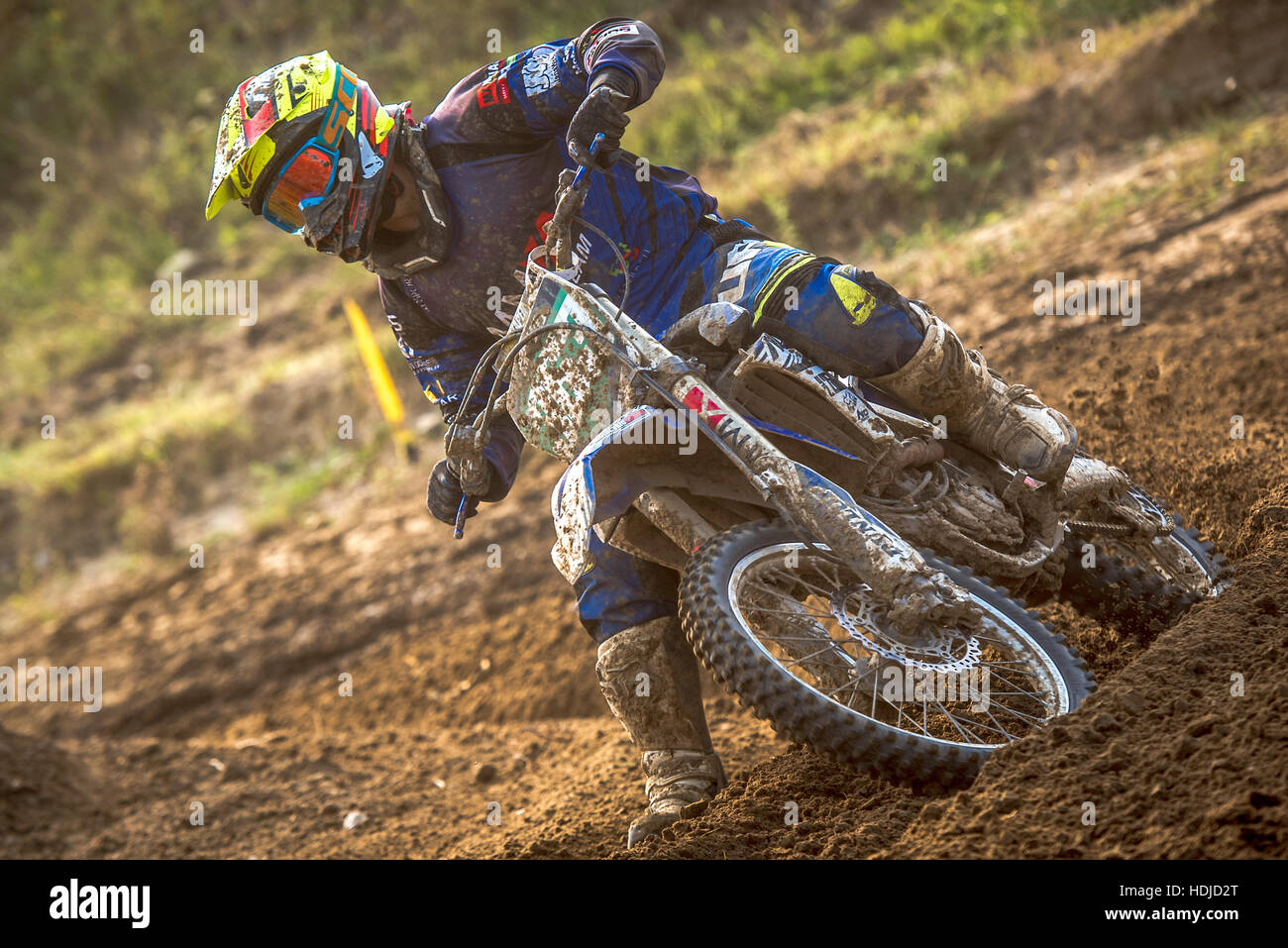 motocross rider in the race Stock Photo - Alamy