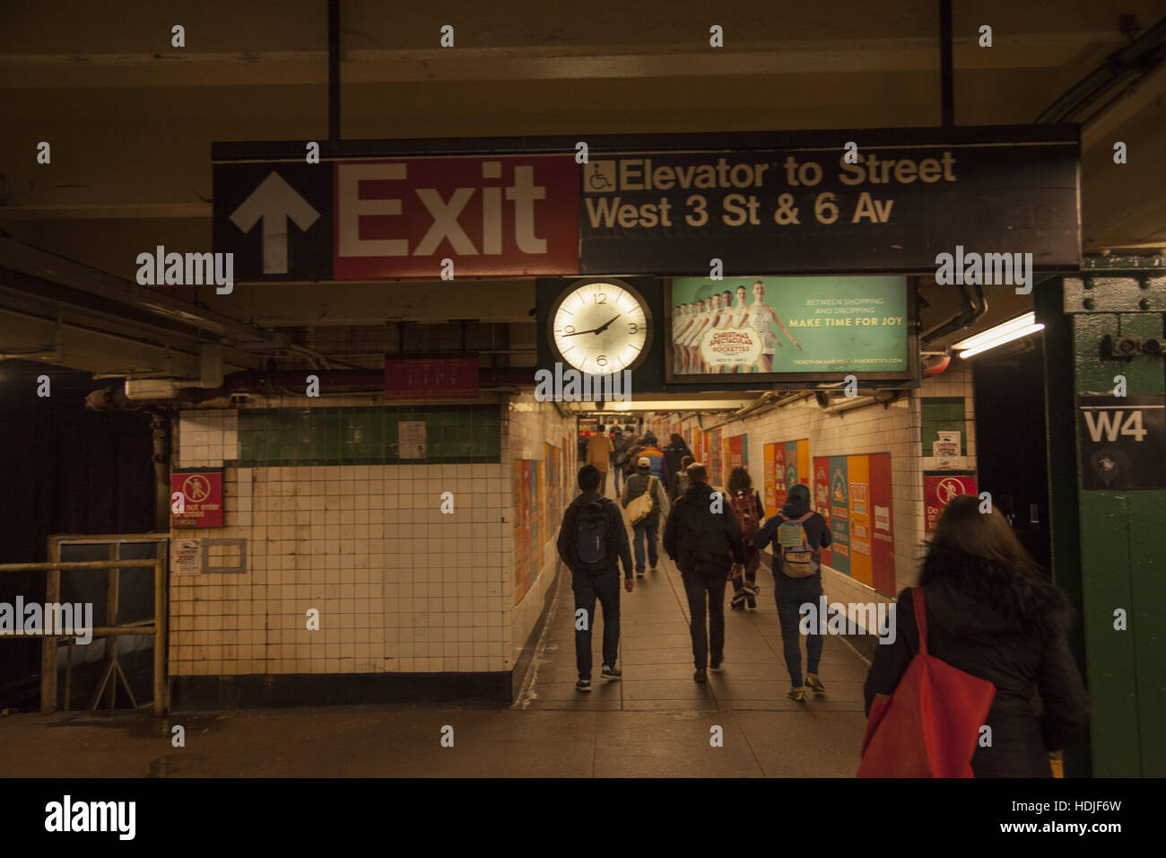 Exit tunnel in the West 4th Street subway station in Greenwich Village, NYC  Stock Photo - Alamy