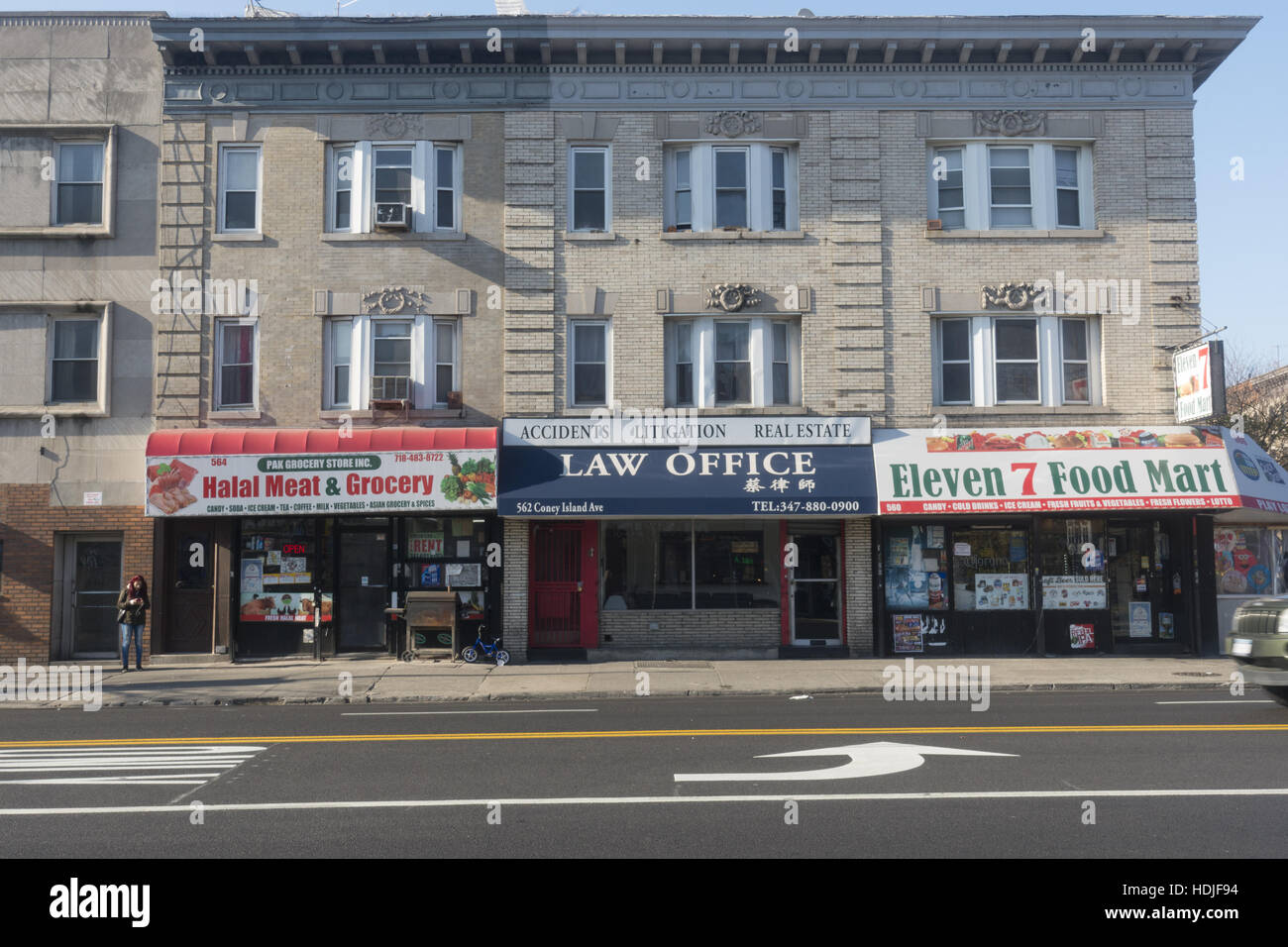 Stores along Coney Island Avenue in the Kensington/Flatbush