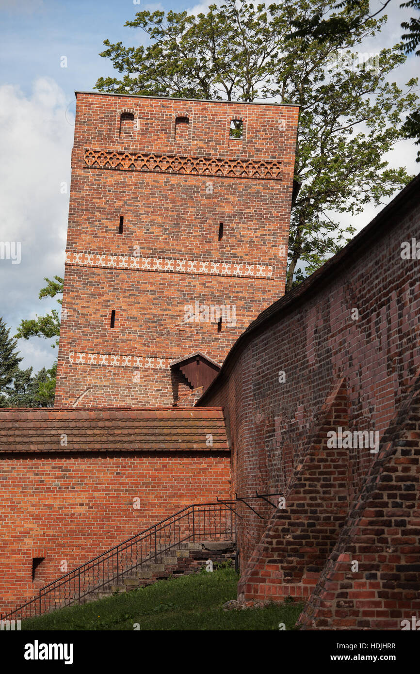 The Leaning Tower in Torun, Poland, part of the medieval city wall fortification from 14th century. Stock Photo