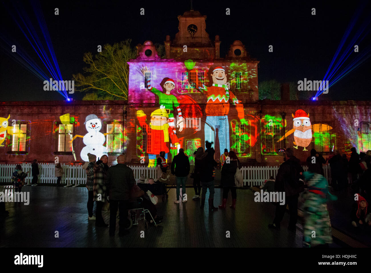 Longleat Festival of Light Singing Christmas tree light show Stock