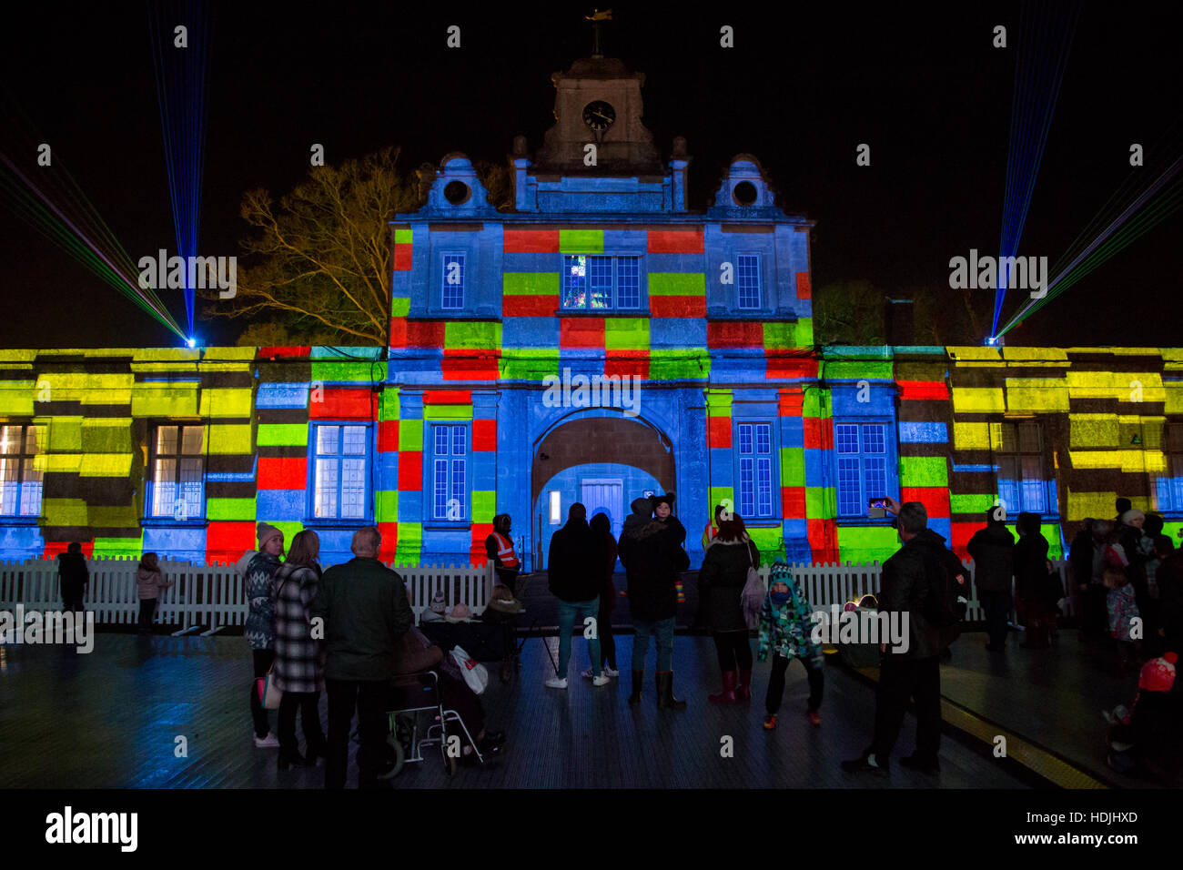 Longleat Festival of Light Singing Christmas tree light show Stock
