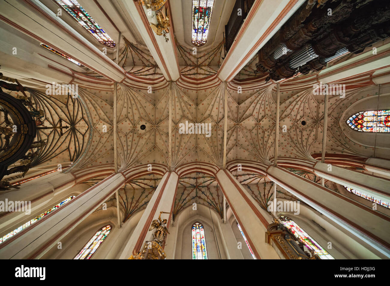 Interior Of St Mary Church In Torun Poland Gothic Rib
