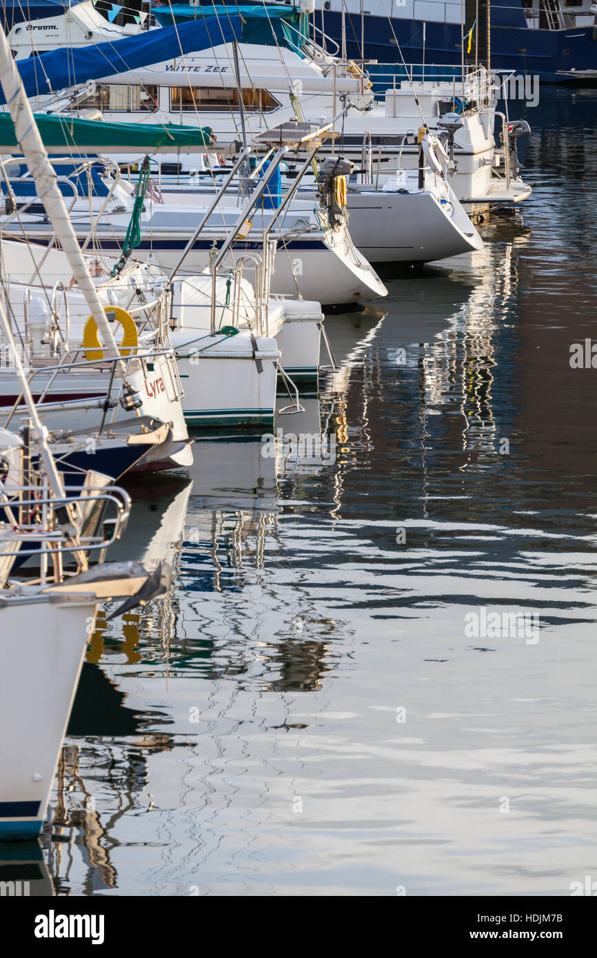 Yacht Reflections at Milford Marina Stock Photo Alamy