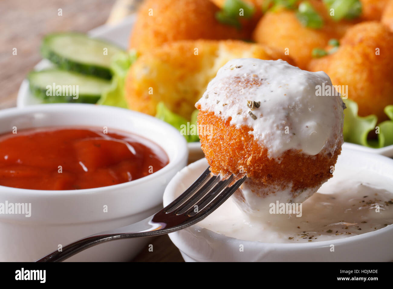 Deep fried mashed potato croquettes hires stock photography and images