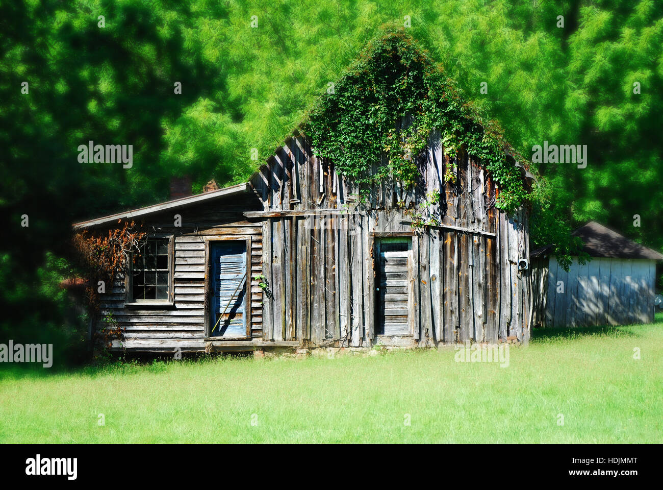 landscape, old barn, Gladstone, Virginia USA, Orton effect applied for dreamy look Stock Photo