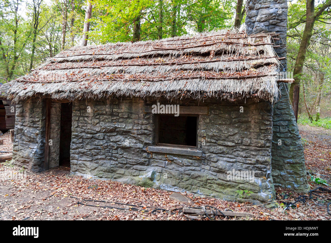 woodland film set cottage in woods Stock Photo Alamy