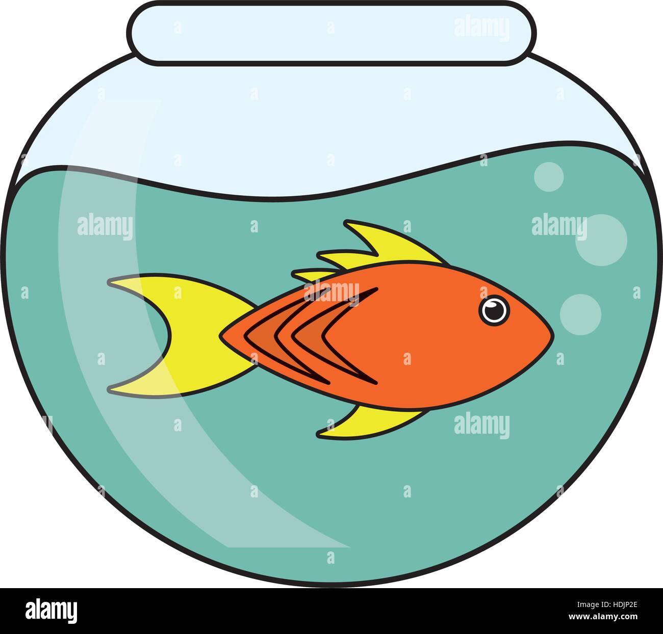 Fish animal cartoon inisde bowl design Stock Vector Image & Art - Alamy