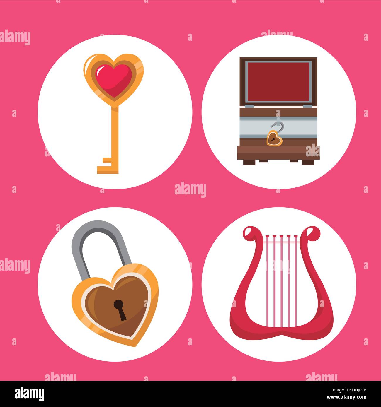 Set Valentines Day Symbols Stock Vector Image Art Alamy