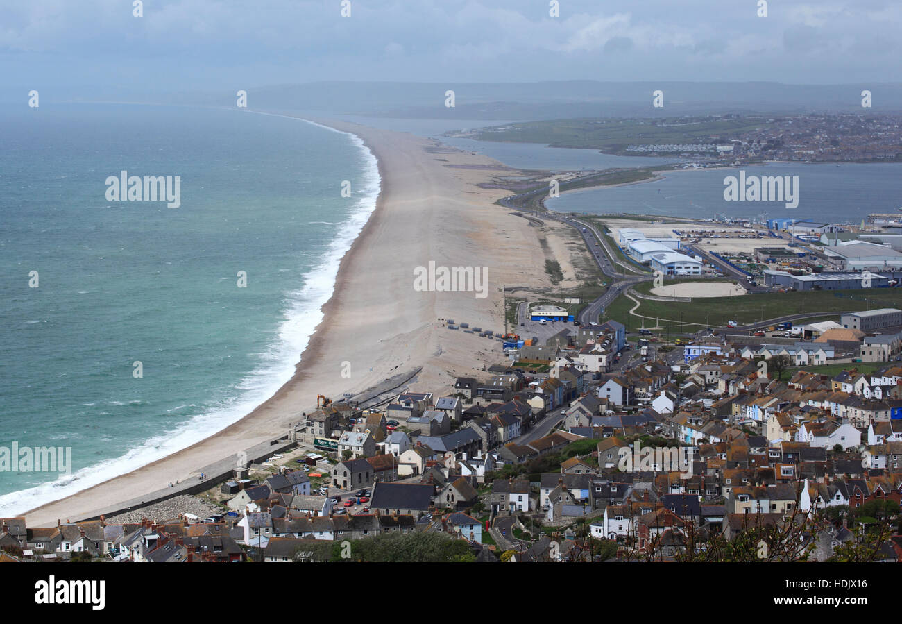 Aerial View Chesil Beach Stock Photos & Aerial View Chesil Beach Stock