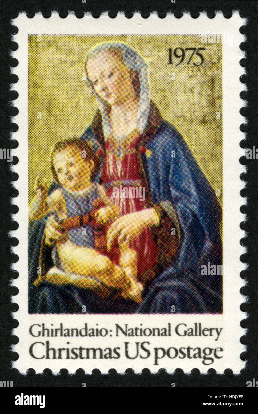 US postage stamp, Christmas, 1975, Chirlandaio, National Gallery Stock Us Christmas Stamp