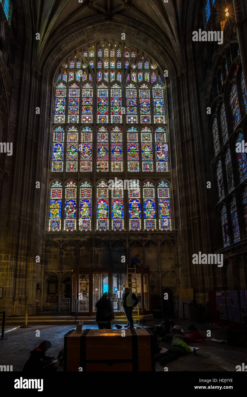 Stained glass window at the south transept of Canterbury cathedral