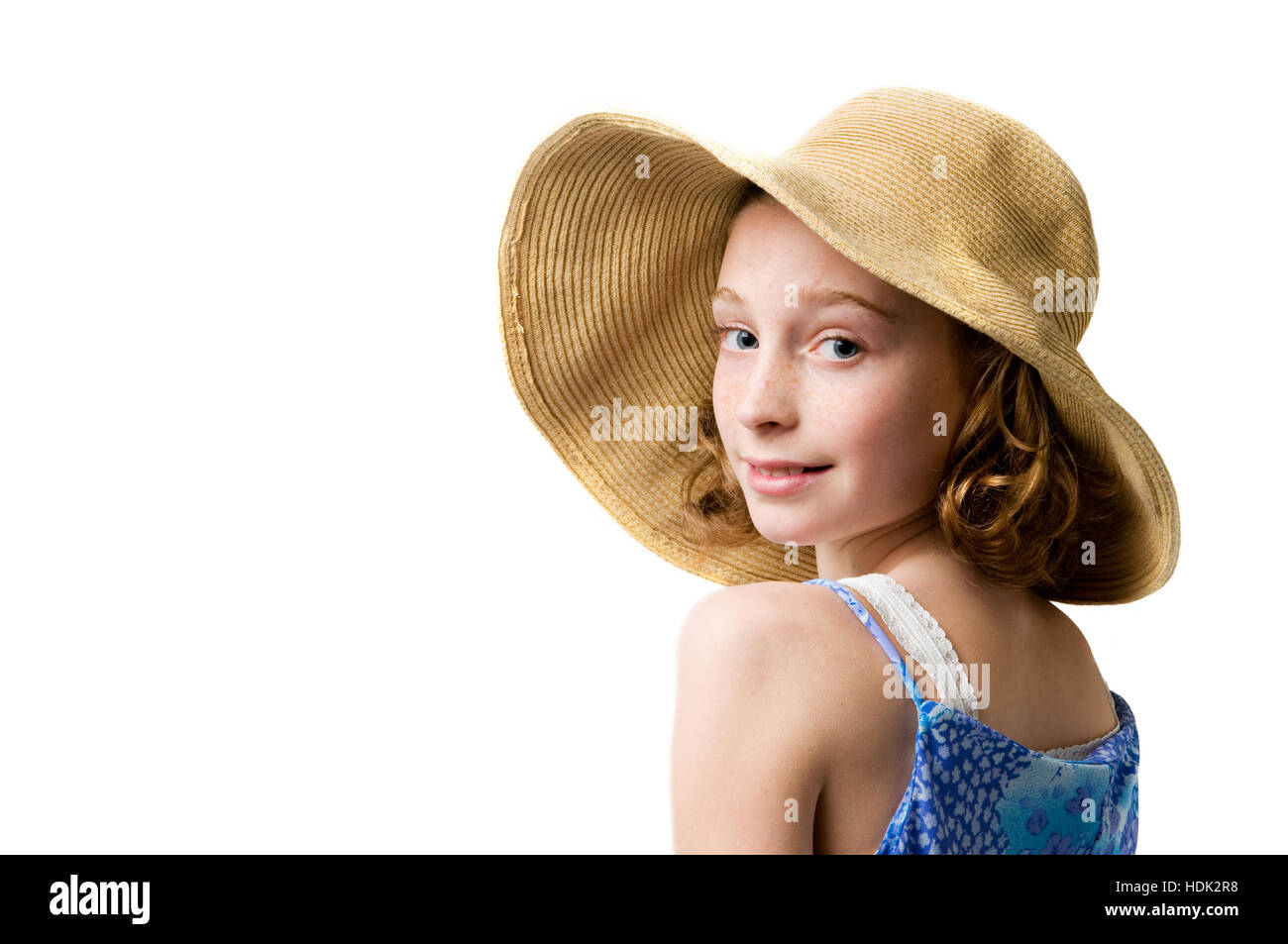 girl in a floppy sun hat Stock Photo Alamy