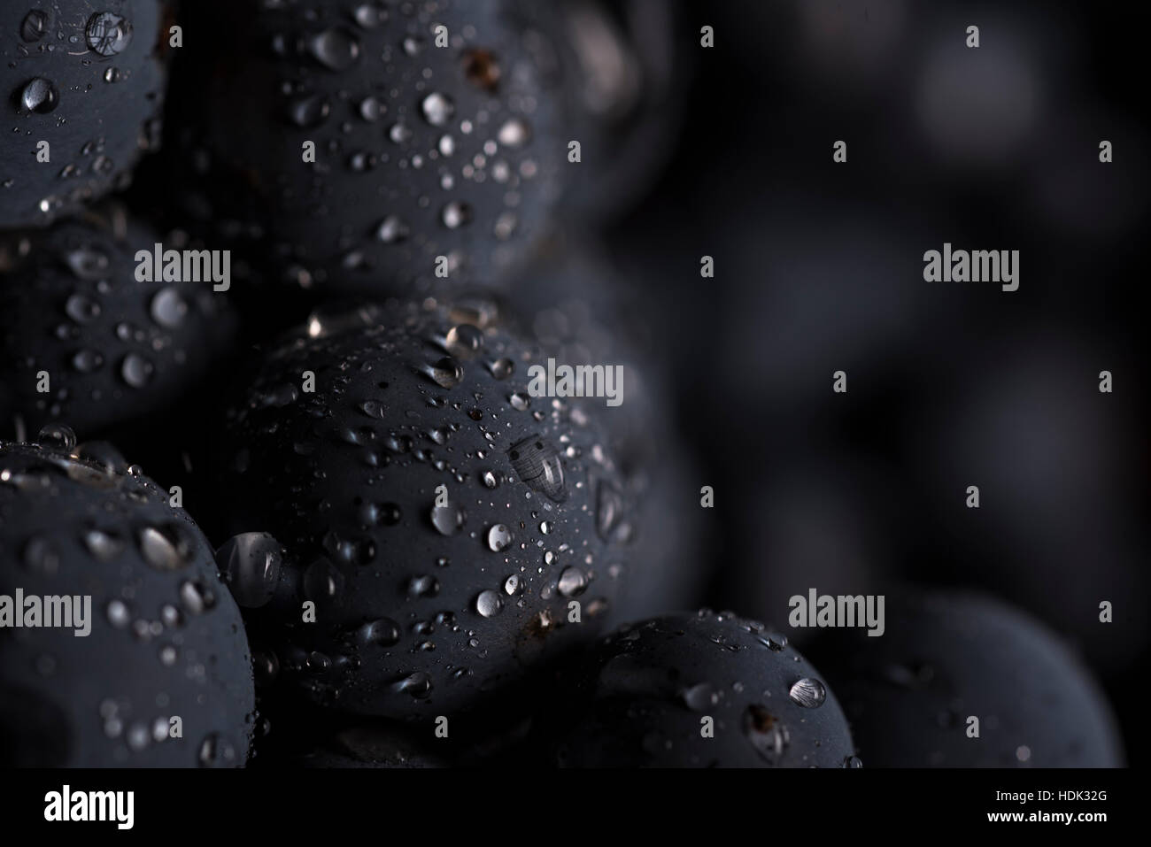Closeup, grape berry with drops of water Stock Photo