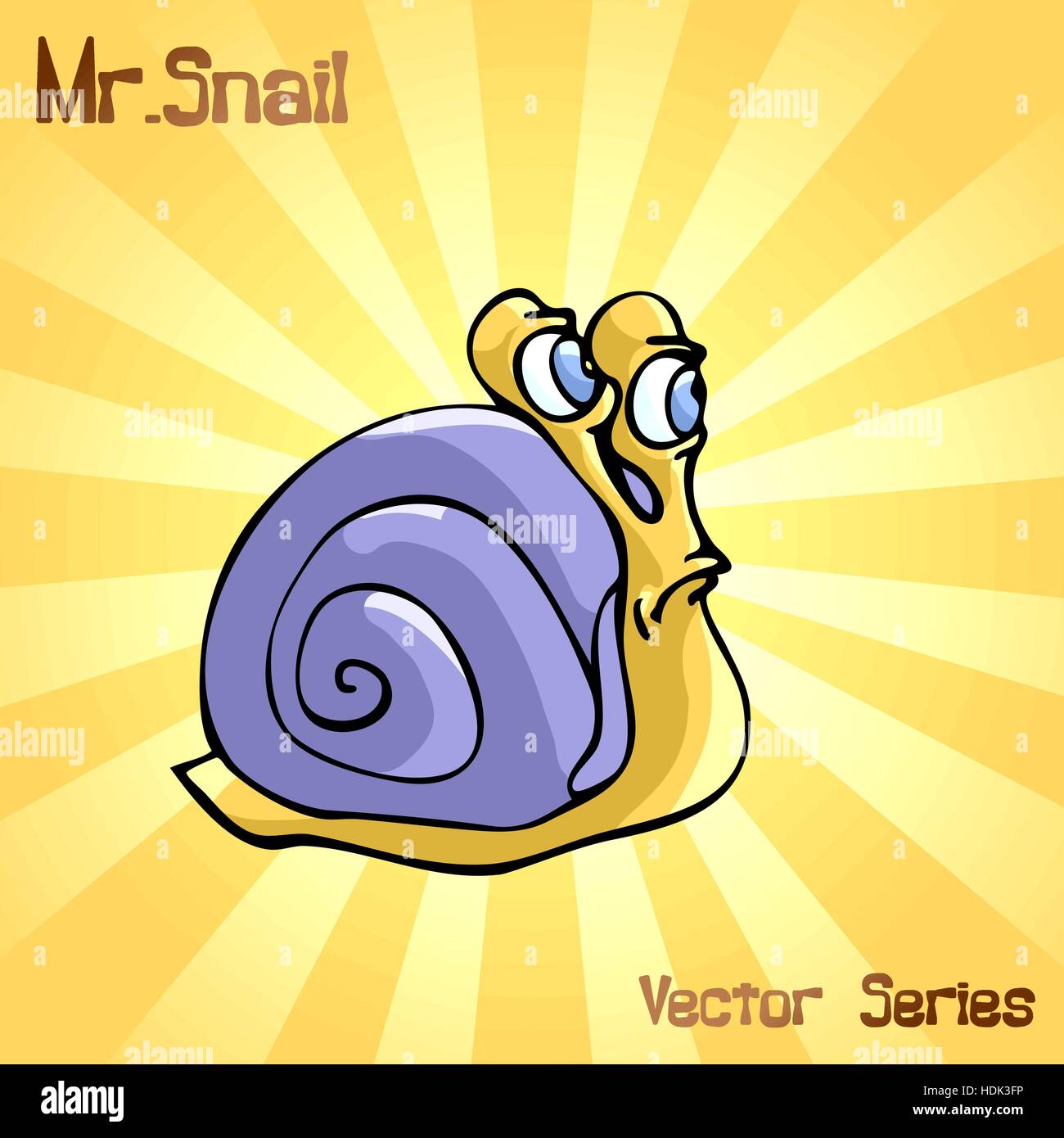 Mr. Snail with discontent. vector illustration Stock Vector