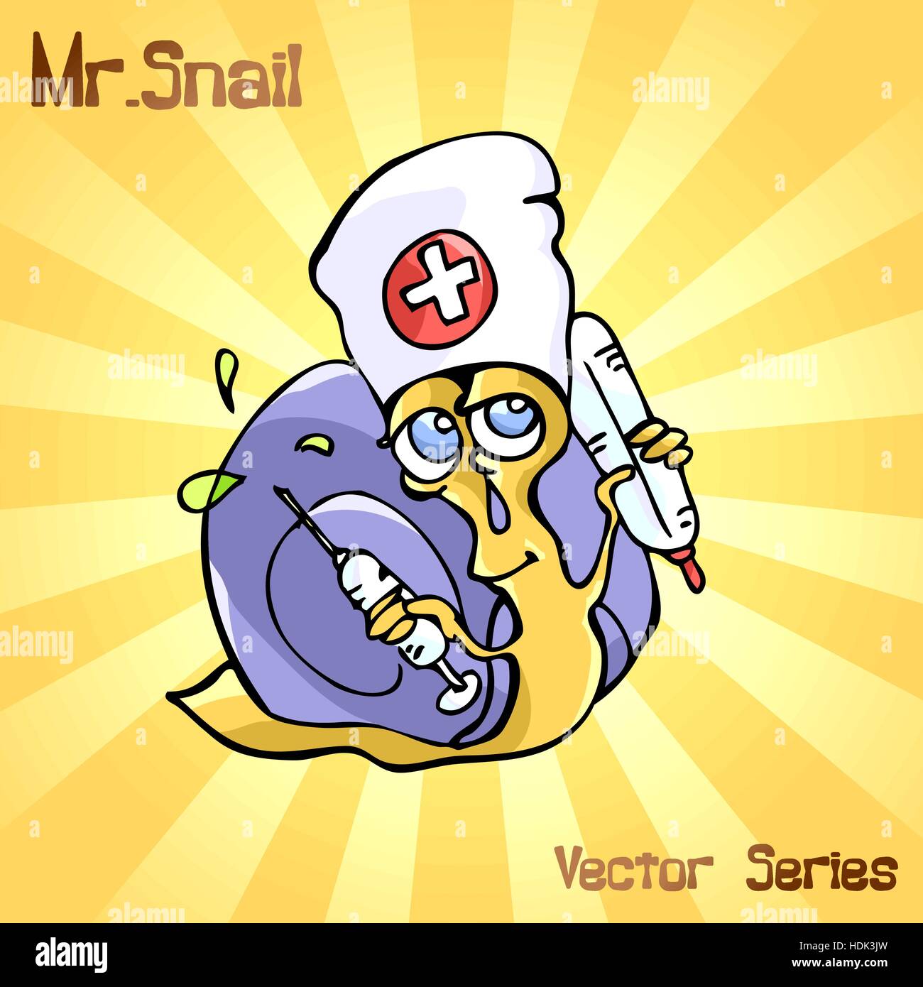 Mr. Snail with medicine. vector illustration Stock Vector