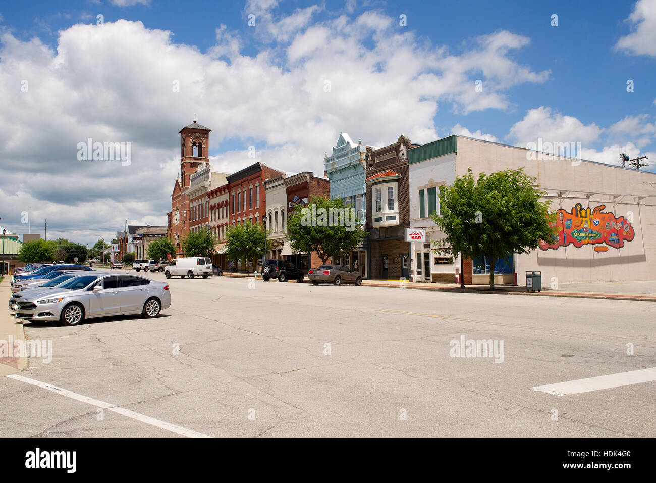 North Franklin Street, Greensburg, Decatur County, Indiana, USA Stock