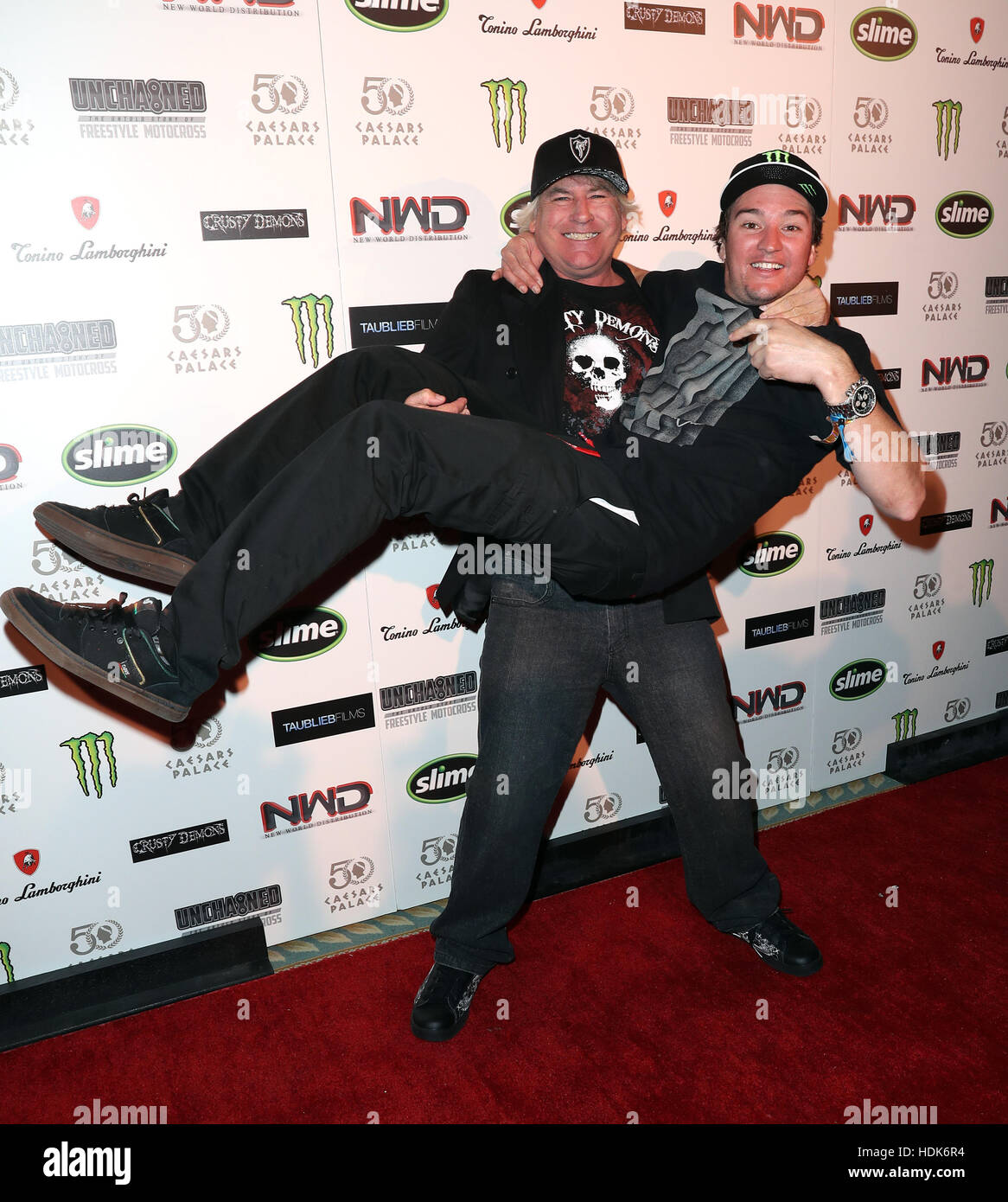 Premiere of Unchained: The Untold Story of Freestyle Motocross at Caesars Palace  Featuring: Jon Freeman, Bilko Where: Las Vegas, Nevada, United States When: 14 Oct 2016 Stock Photo