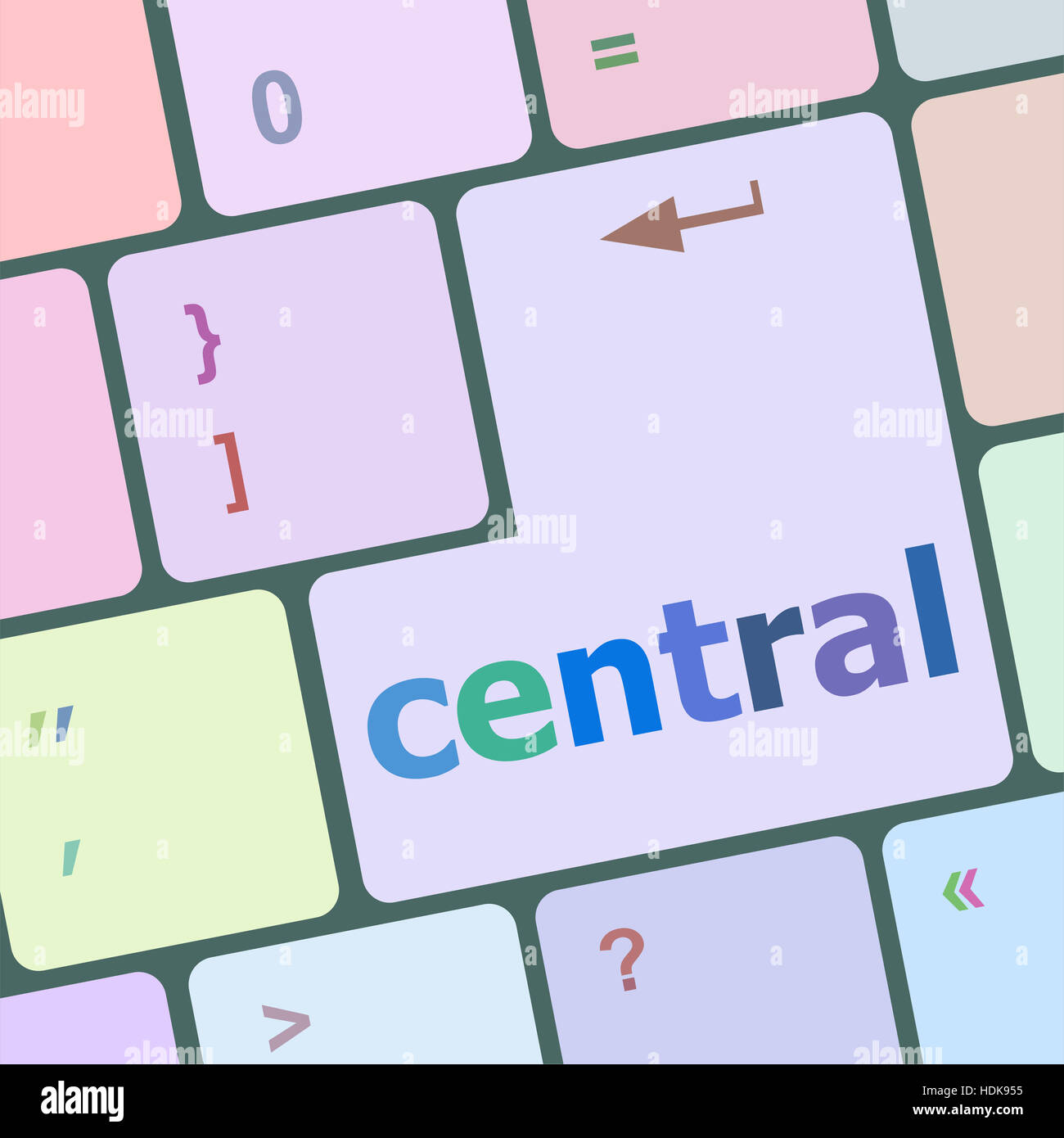 central button on computer pc keyboard key Stock Photo - Alamy