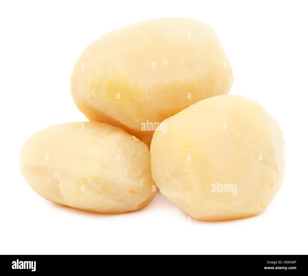 Pile of boiled potatoes isolated on white background Stock Photo