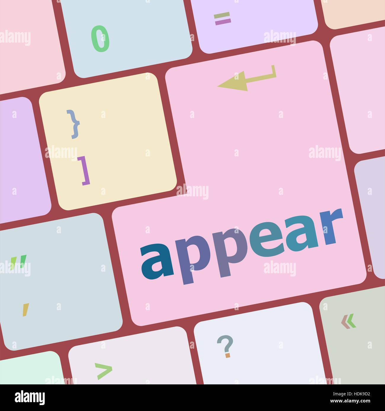 appear word on computer keyboard key Stock Photo - Alamy