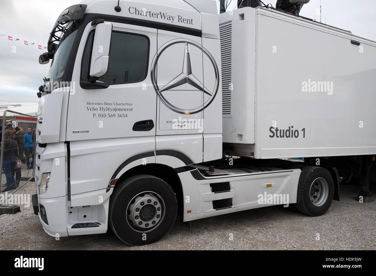 Mercedes Broadcast Truck Stock Photo
