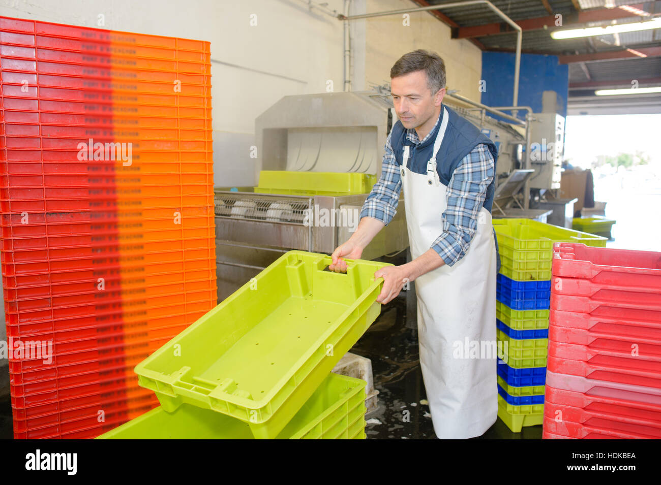 filing the crates Stock Photo Alamy