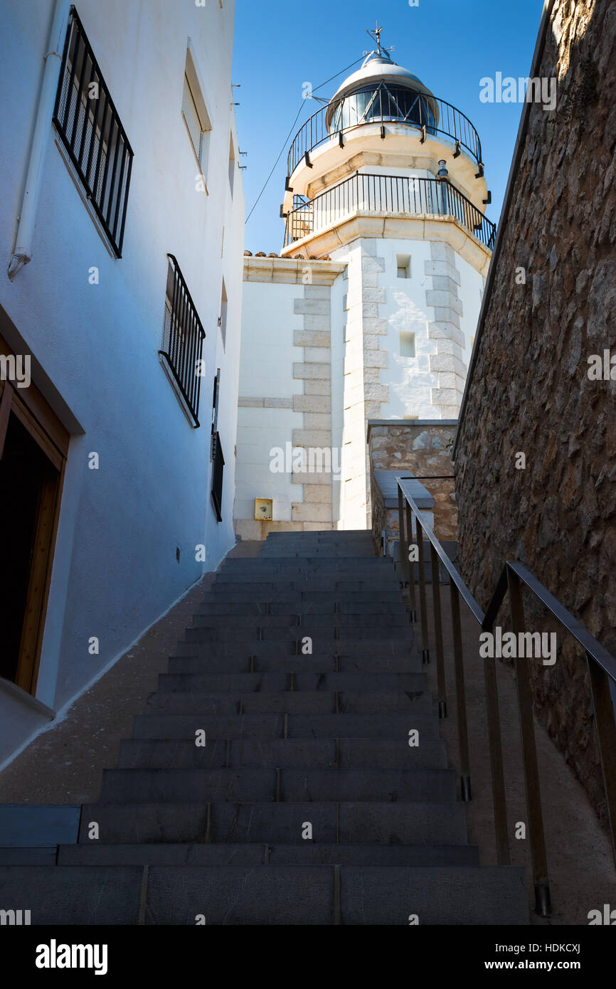 Lighthouse seen from below. Vertical image Stock Photo - Alamy