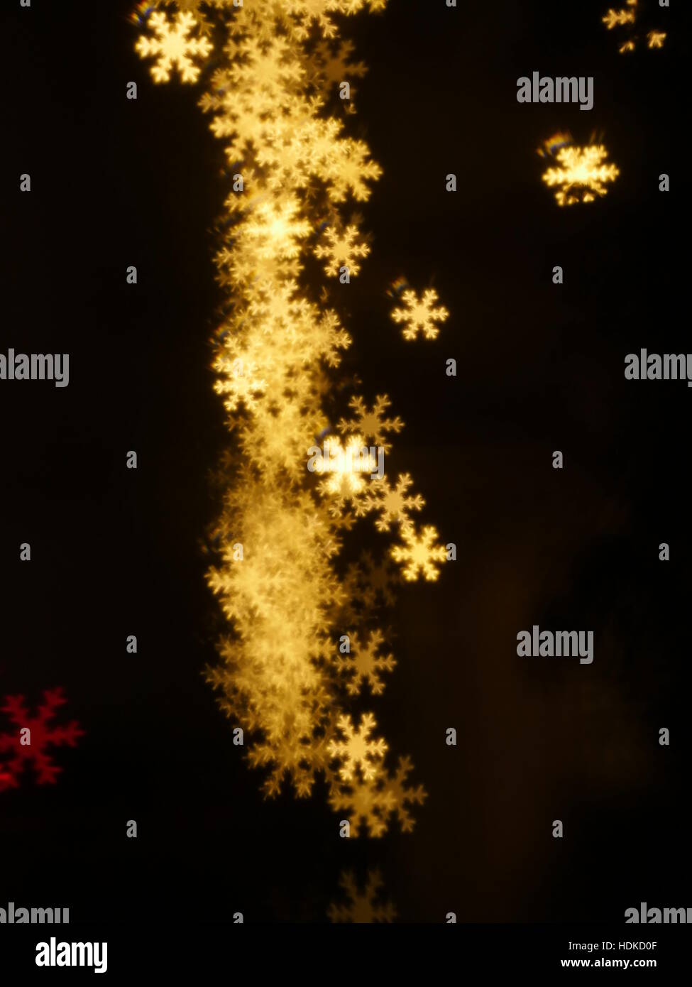 Blue blurred christmas background with snowflakes hi-res stock ...