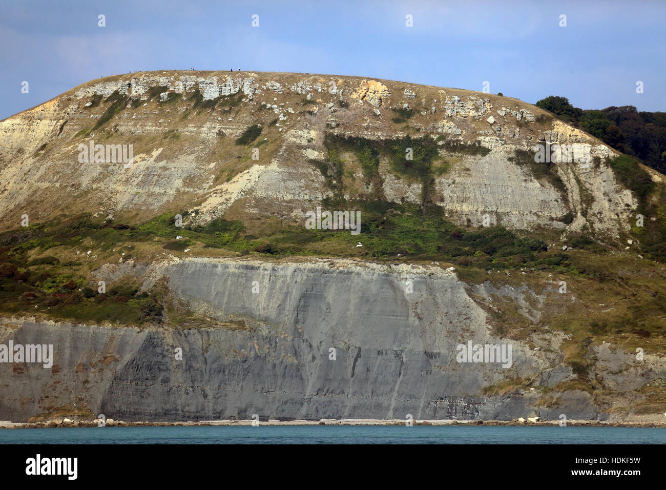 Houns Tout Jurassic coastline - dramatic cliff and rock structures from a mariner's angle Dorset UK Stock Photo