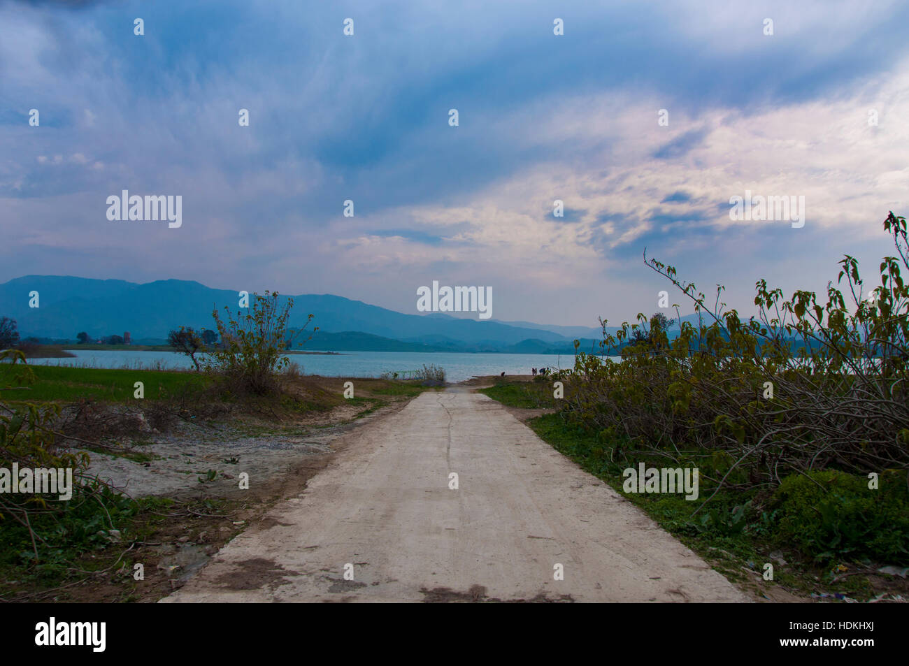 Road to the lake, Road leading to the beautiful khanpur lake, Pakistan Stock Photo