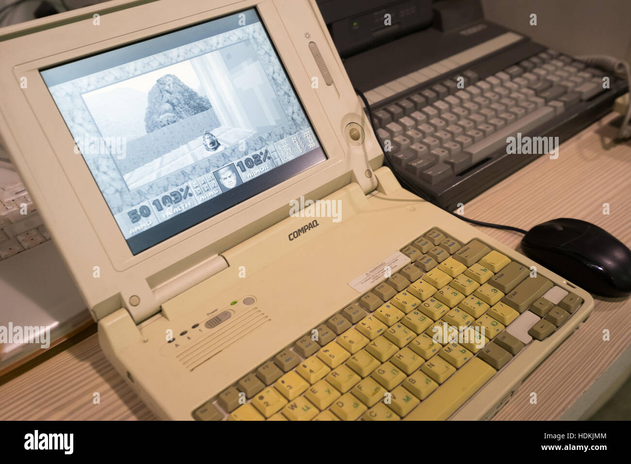 Working retro pc and laptops with vintage games Stock Photo - Alamy