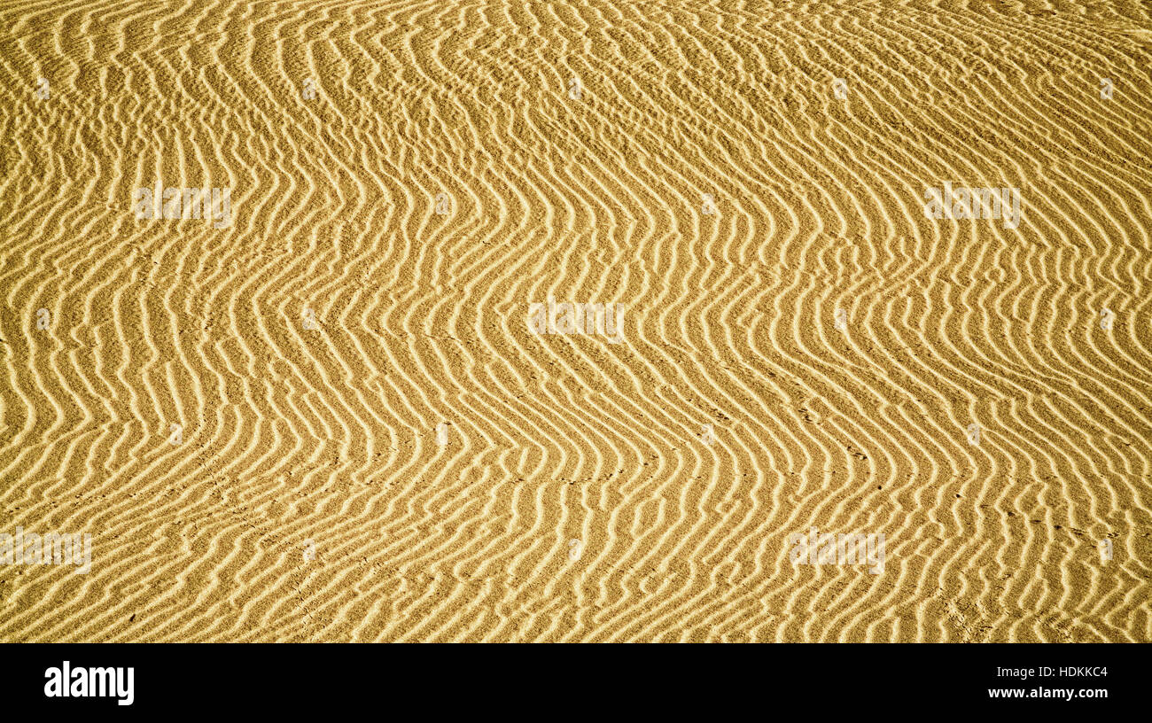 Wave patterns in wind blown sand dunes on the island of Sal in the Cape Verde islands off the coast of West Africa Stock Photo