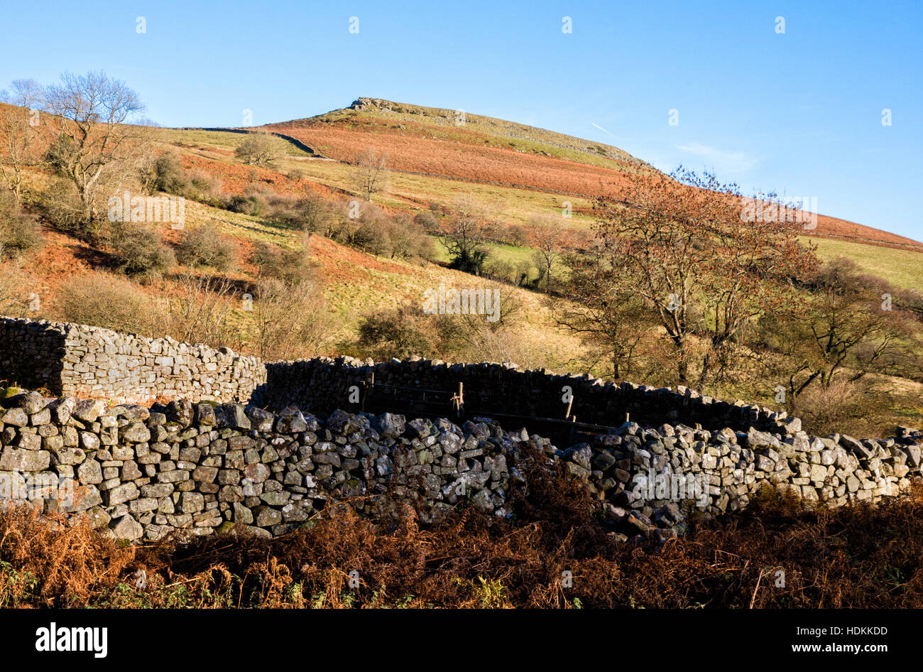 Table Mountain or Crug Hywel fort above the town of Crickhowell in the brecon Beacons South Wales UK Stock Photo