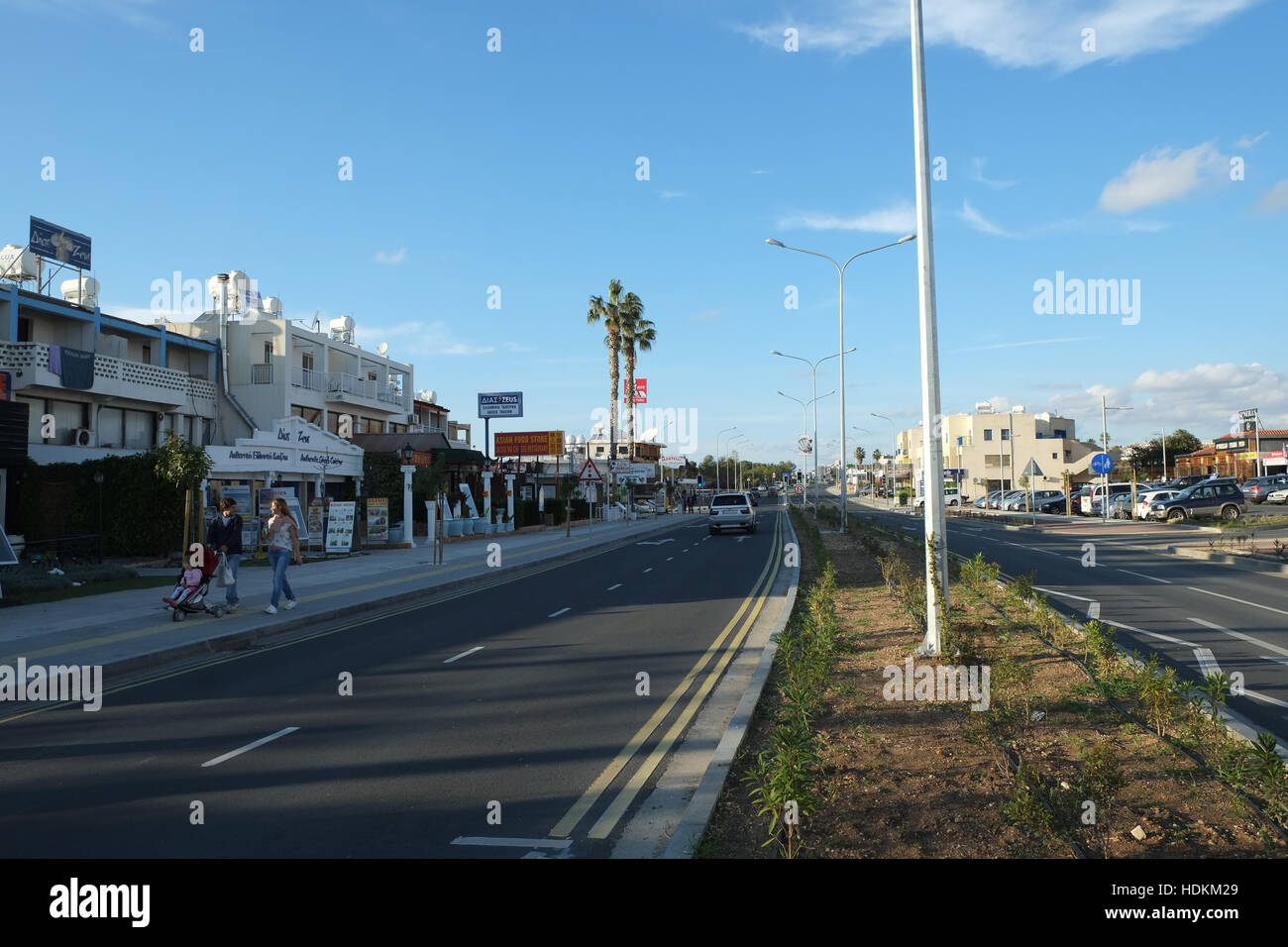The recently upgraded Tomb of the Kings road in Kato Paphos, Paphos
