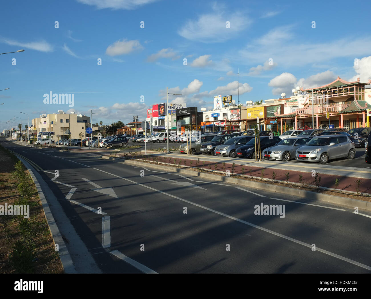 The recently upgraded Tomb of the Kings road in Kato Paphos, Paphos