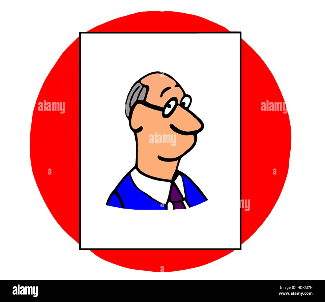 Color business illustration of a smiling, baby boomer businessman ...