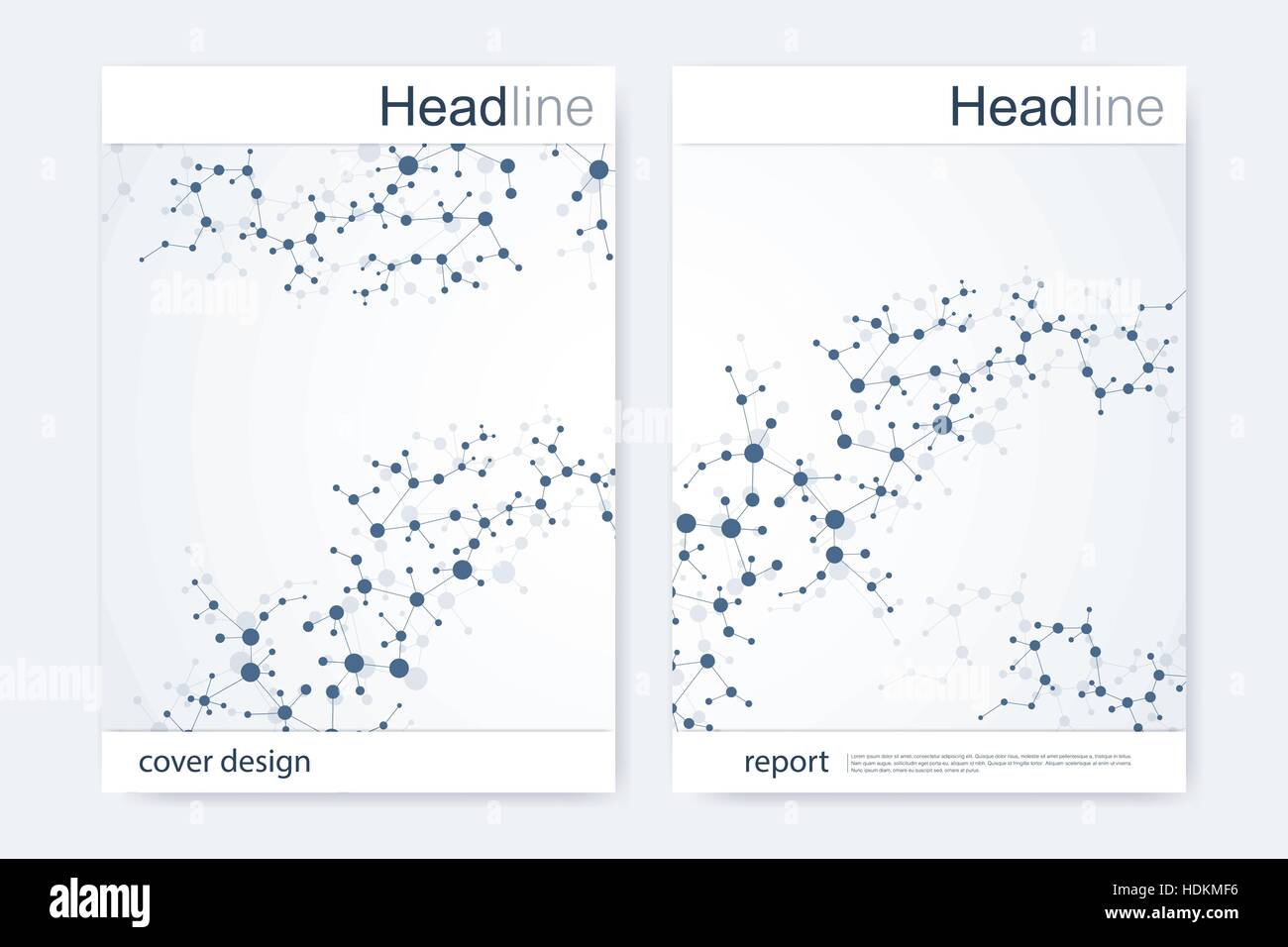 Scientific brochure design template. Vector flyer layout, Molecular