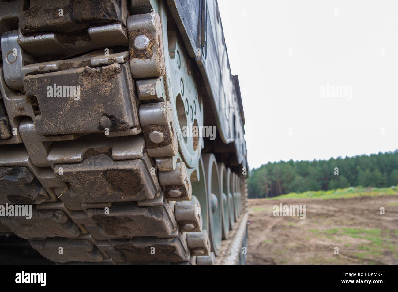 tank chain from a german main battle tank Stock Photo