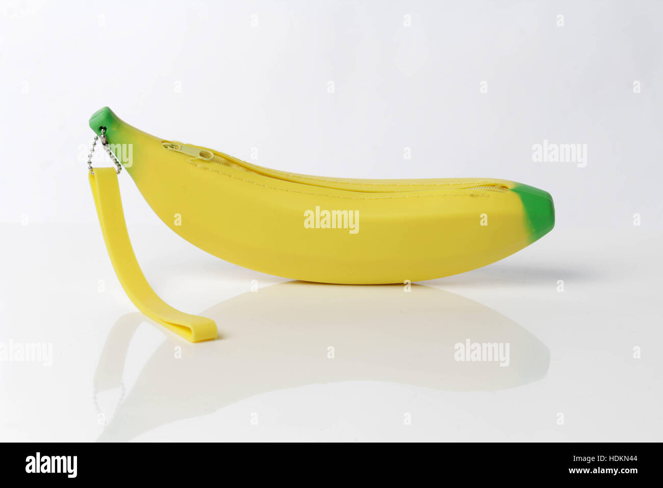 Banana pencil case on white background Stock Photo Alamy