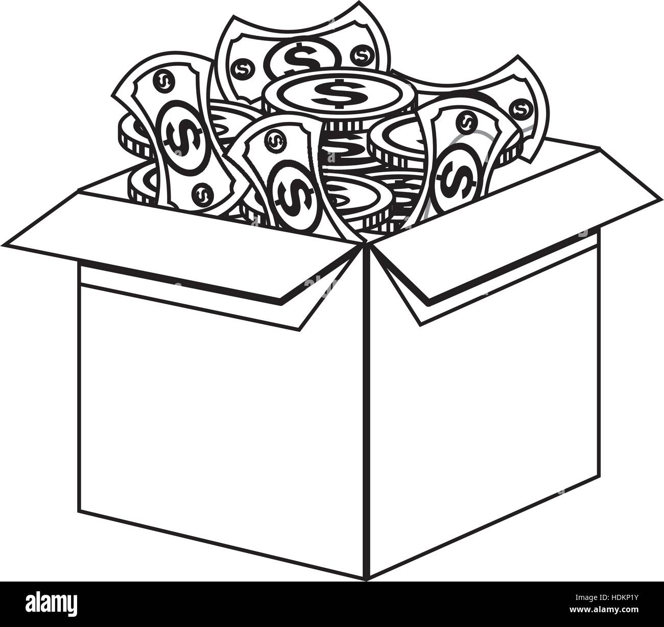 box with bills icon vector illustration design Stock Vector Image & Art ...