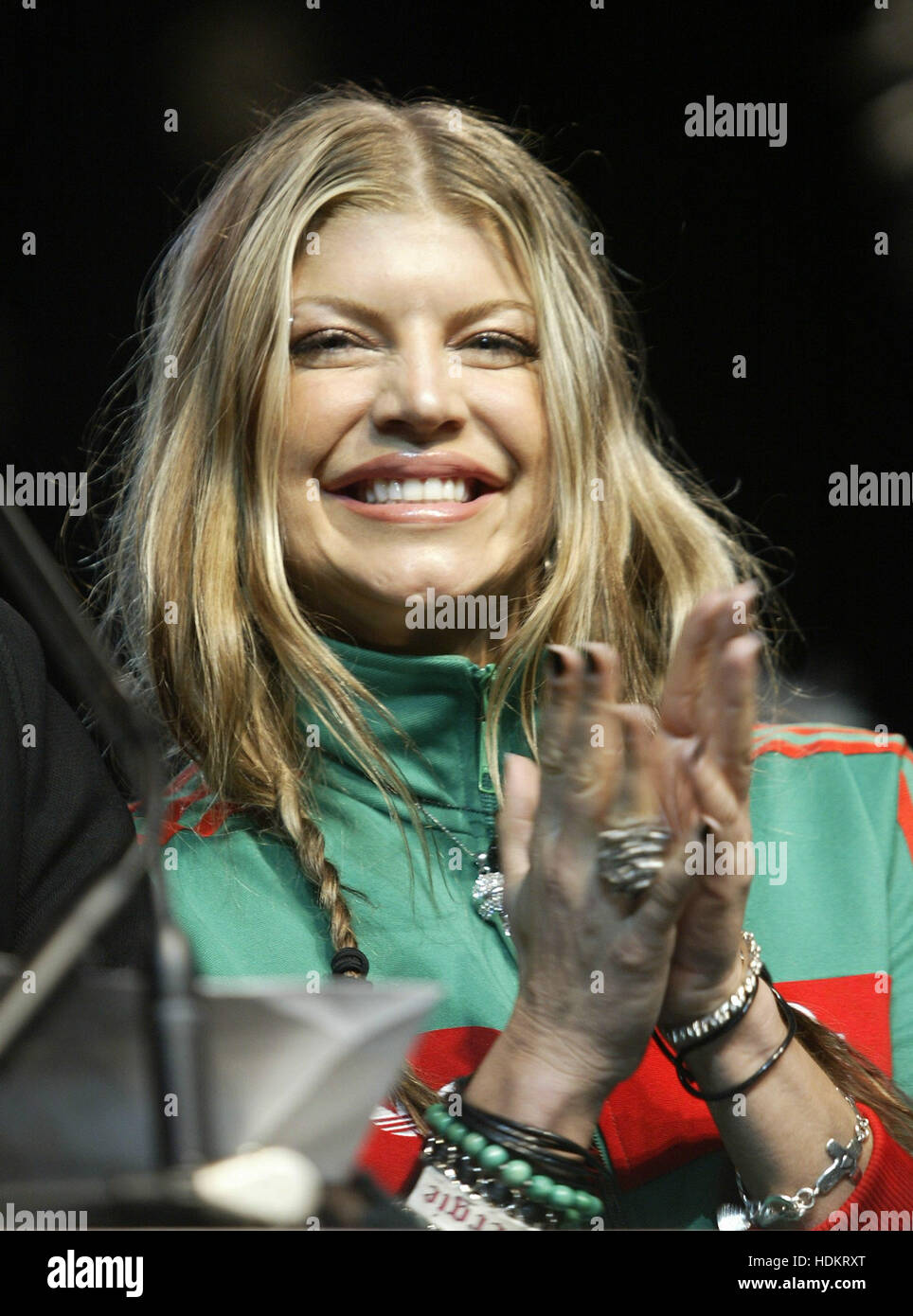 Fergie of the musical group the Blacked Eyed Peas at the annoucement of