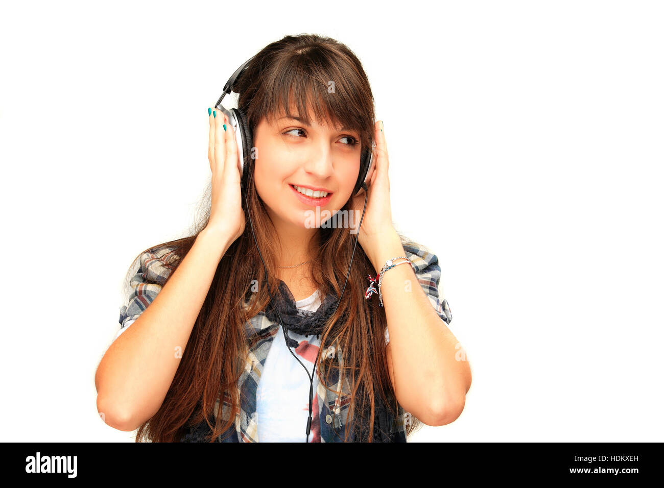 Happy headphones hi-res stock photography and images - Alamy