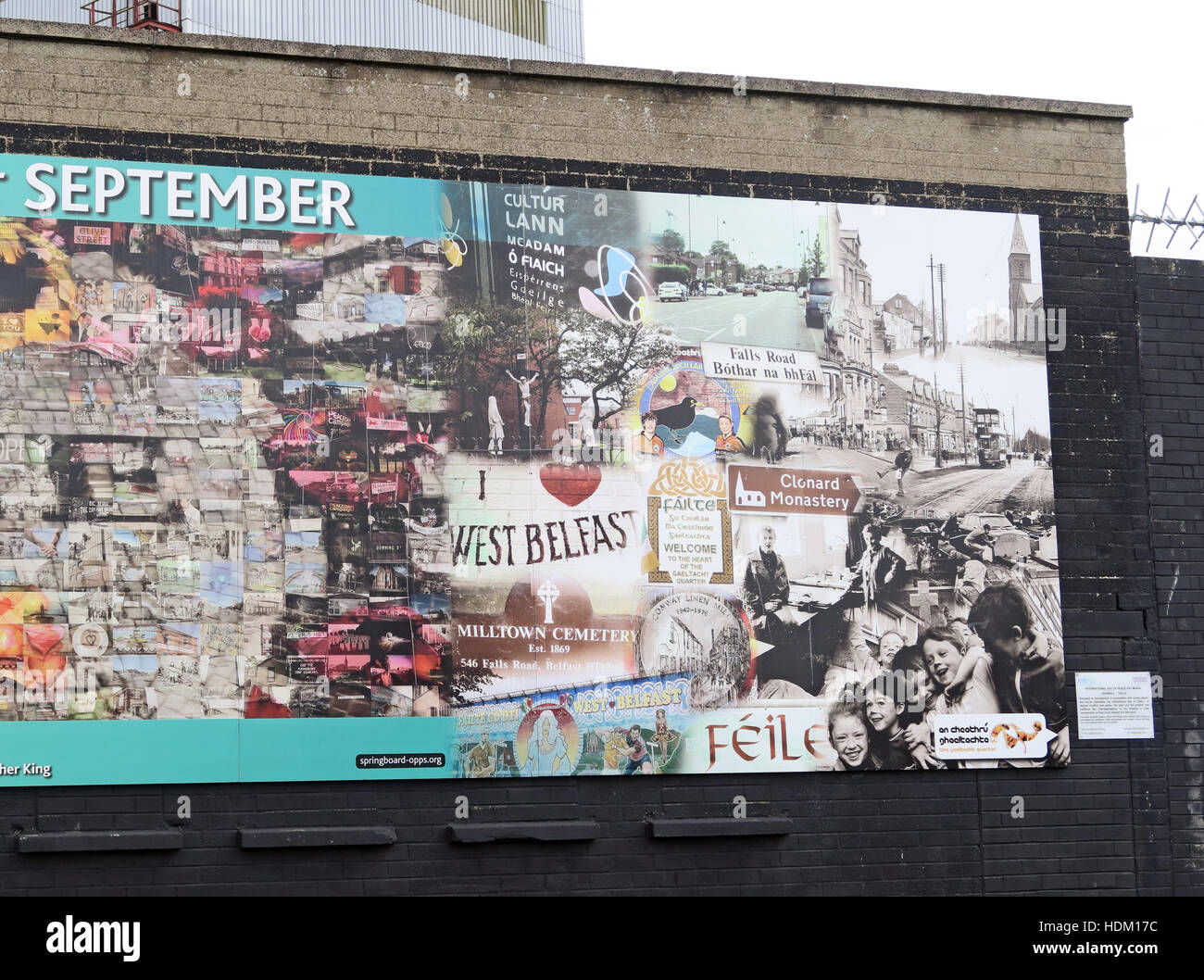 Falls Rd History,Belfast International Peace Wall,Cupar way,West Belfast,NI,UK Stock Photo