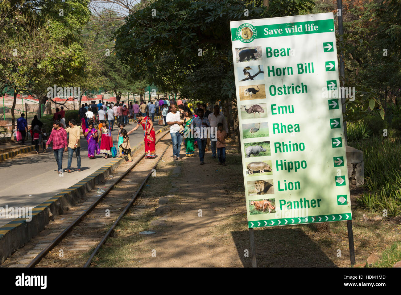 HYDERABAD, INDIA DECEMBER 11,2016 Visitors at the Nehru Zoological