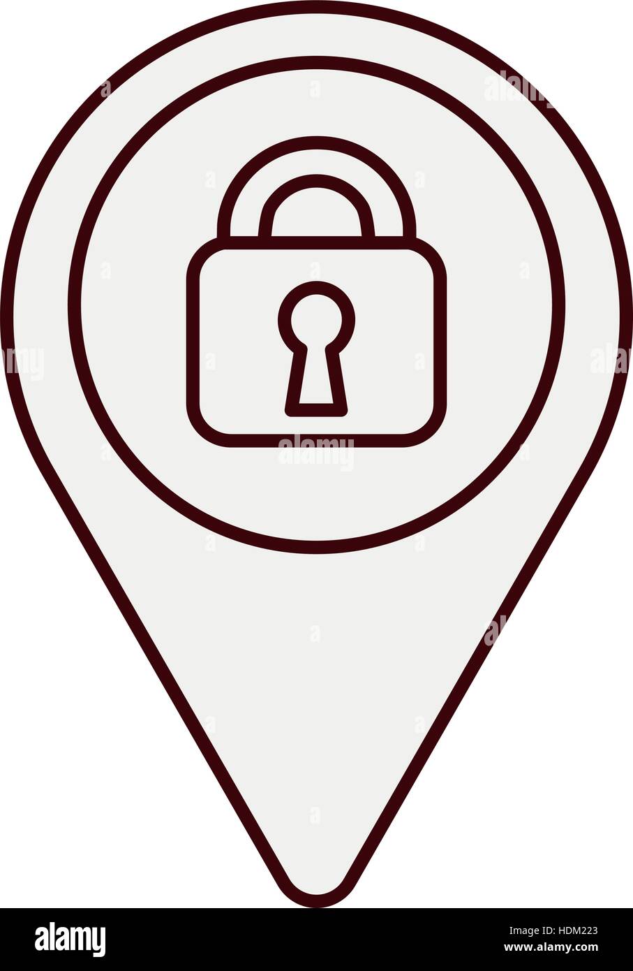 gps pin with safety lock icon image vector illustration design Stock ...